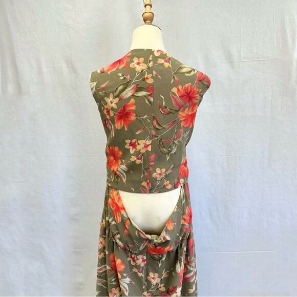 Coldwater Creek plus size open back bodice wrap floral print maxi dress size 22W - Picture 8 of 14